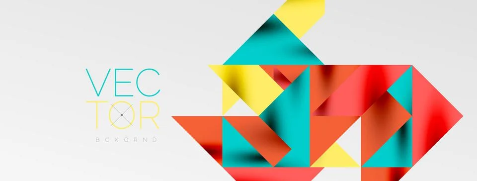 Tech minimal overlapping triangle shapes elements geometric graphic pattern Illustrazione stock