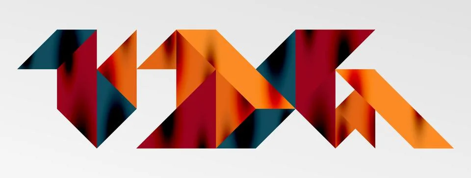 Tech minimal overlapping triangle shapes elements geometric graphic pattern Illustrazione stock