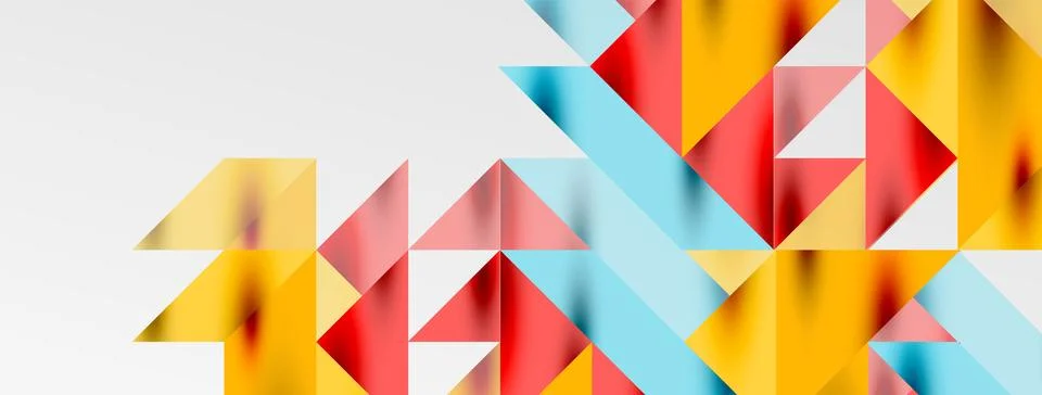 Tech minimal overlapping triangle shapes elements geometric graphic pattern Stock Illustration