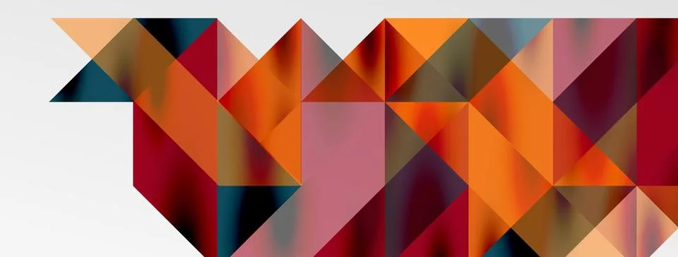 Tech minimal overlapping triangle shapes elements geometric graphic pattern Illustrazione stock