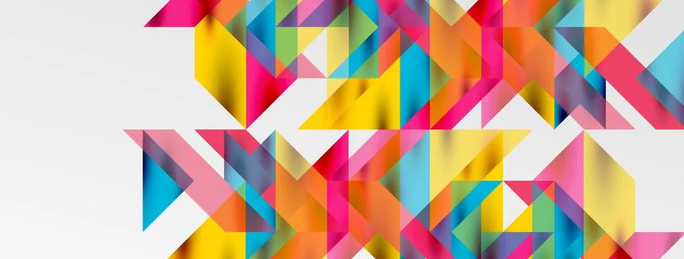 Tech minimal overlapping triangle shapes elements geometric graphic pattern Illustrazione stock