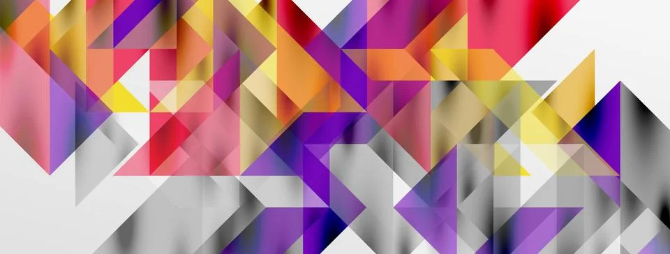 Tech minimal overlapping triangle shapes elements geometric graphic pattern Stock Illustration