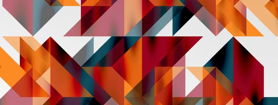 Tech minimal overlapping triangle shapes elements geometric graphic pattern Stock Illustration