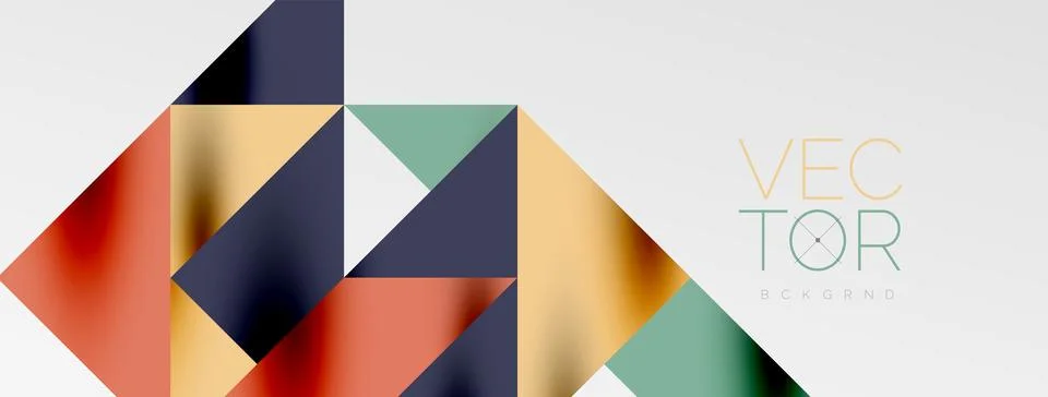 Tech minimal overlapping triangle shapes elements geometric graphic pattern Stock Illustration