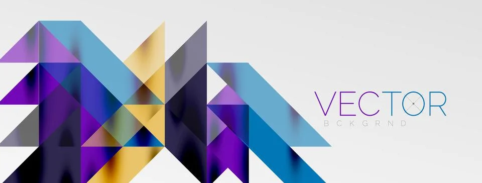 Tech minimal overlapping triangle shapes elements geometric graphic pattern Illustrazione stock