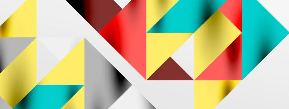 Tech minimal overlapping triangle shapes elements geometric graphic pattern Illustrazione stock