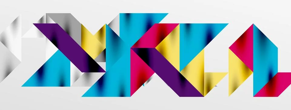 Tech minimal overlapping triangle shapes elements geometric graphic pattern Illustrazione stock