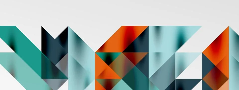 Tech minimal overlapping triangle shapes elements geometric graphic pattern Stock Illustration