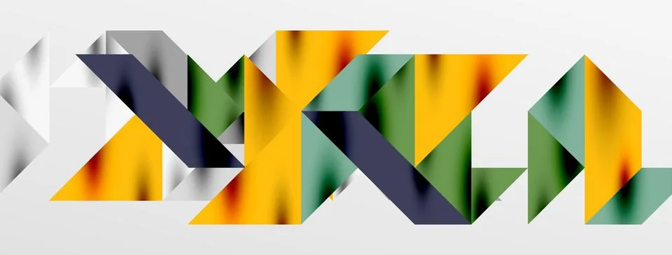 Tech minimal overlapping triangle shapes elements geometric graphic pattern Stockillustratie
