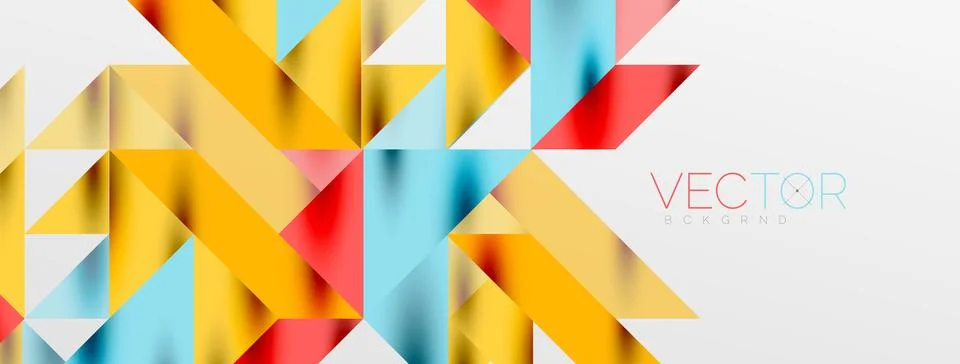 Tech minimal overlapping triangle shapes elements geometric graphic pattern Stock Illustration