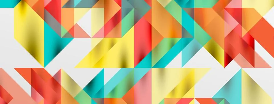 Tech minimal overlapping triangle shapes elements geometric graphic pattern Stock Illustration