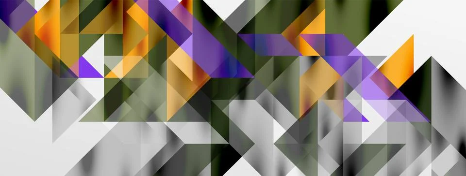 Tech minimal overlapping triangle shapes elements geometric graphic pattern Stock Illustration