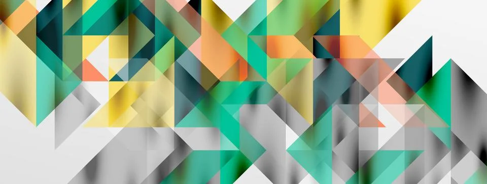 Tech minimal overlapping triangle shapes elements geometric graphic pattern Stock Illustration