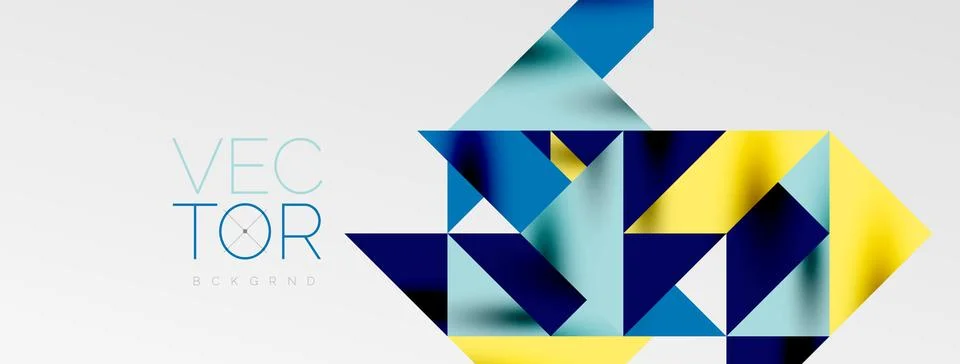Tech minimal overlapping triangle shapes elements geometric graphic pattern Stockillustratie