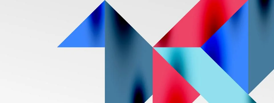 Tech minimal overlapping triangle shapes elements geometric graphic pattern Illustrazione stock