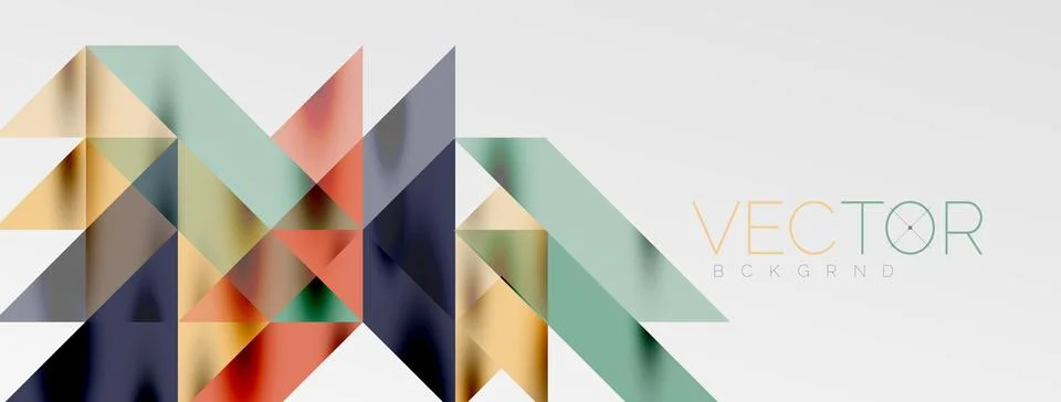 Tech minimal overlapping triangle shapes elements geometric graphic pattern Stock Illustration