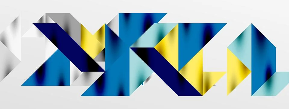 Tech minimal overlapping triangle shapes elements geometric graphic pattern イラスト素材