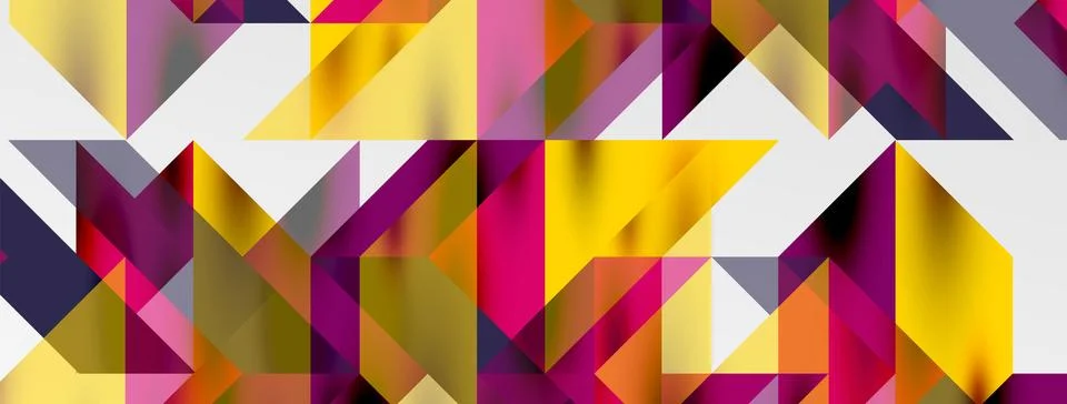 Tech minimal overlapping triangle shapes elements geometric graphic pattern Stock Illustration