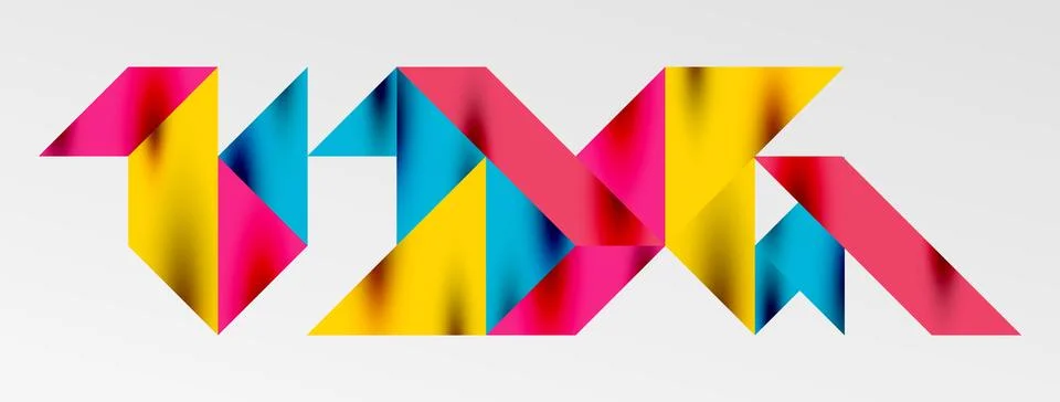 Tech minimal overlapping triangle shapes elements geometric graphic pattern Illustrazione stock