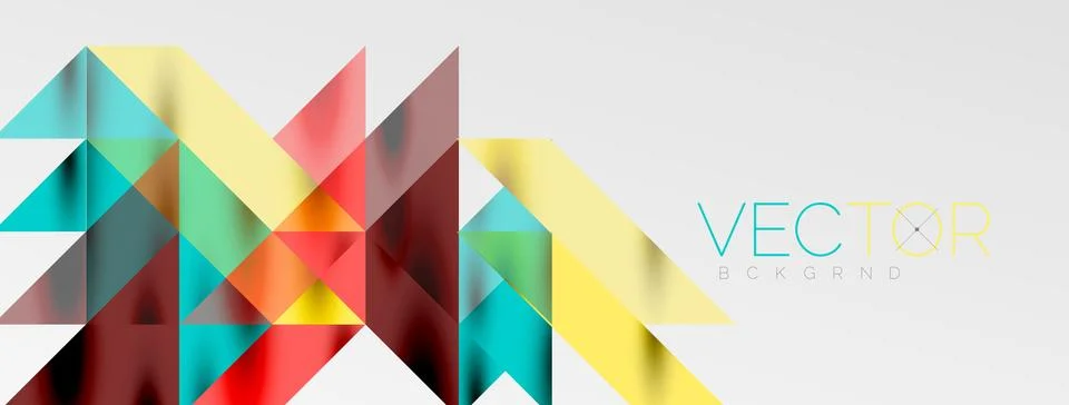 Tech minimal overlapping triangle shapes elements geometric graphic pattern Stock Illustration