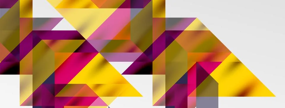 Tech minimal overlapping triangle shapes elements geometric graphic pattern Stock Illustration