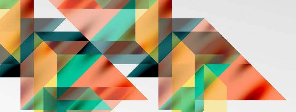 Tech minimal overlapping triangle shapes elements geometric graphic pattern Illustrazione stock