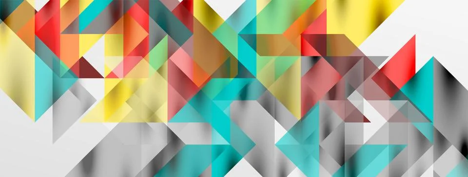 Tech minimal overlapping triangle shapes elements geometric graphic pattern Stock Illustration