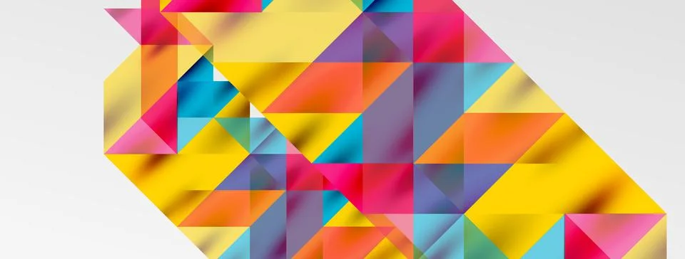 Tech minimal overlapping triangle shapes elements geometric graphic pattern Stock Illustration