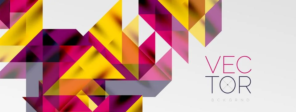 Tech minimal overlapping triangle shapes elements geometric graphic pattern Stock Illustration