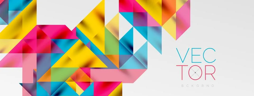 Tech minimal overlapping triangle shapes elements geometric graphic pattern Stock Illustration