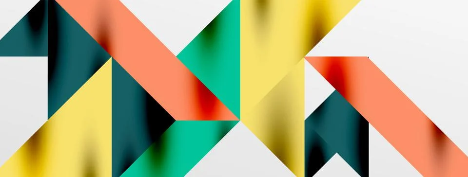 Tech minimal overlapping triangle shapes elements geometric graphic pattern Illustrazione stock