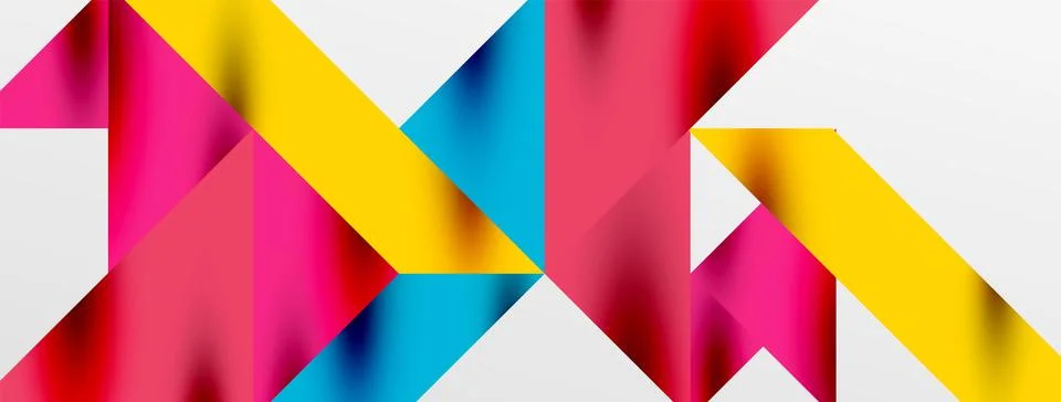 Tech minimal overlapping triangle shapes elements geometric graphic pattern Stock Illustration