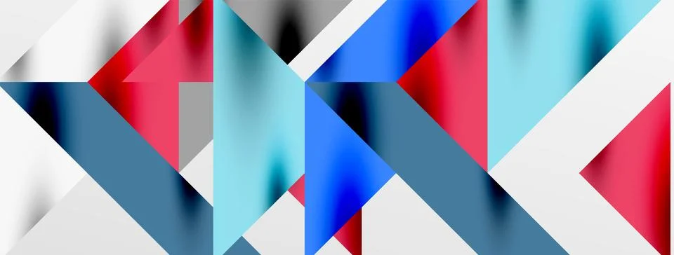 Tech minimal overlapping triangle shapes elements geometric graphic pattern Illustrazione stock