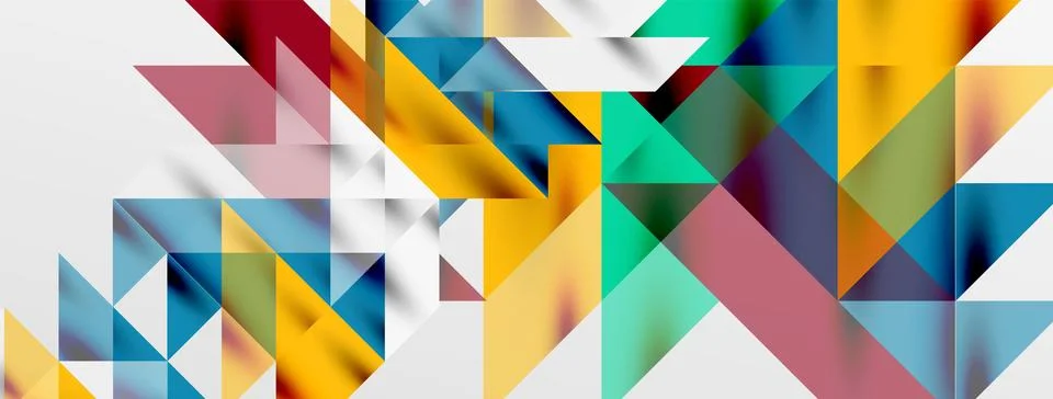 Tech minimal overlapping triangle shapes elements geometric graphic pattern Illustrazione stock