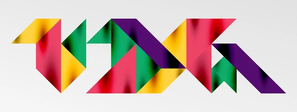 Tech minimal overlapping triangle shapes elements geometric graphic pattern Illustrazione stock