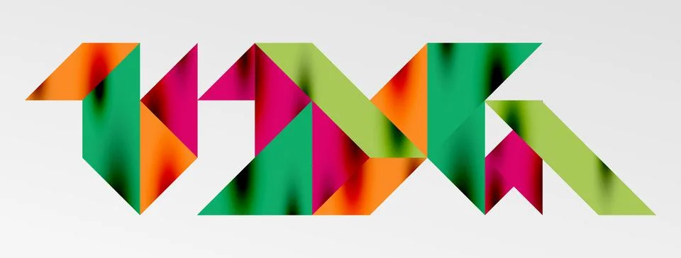 Tech minimal overlapping triangle shapes elements geometric graphic pattern イラスト素材