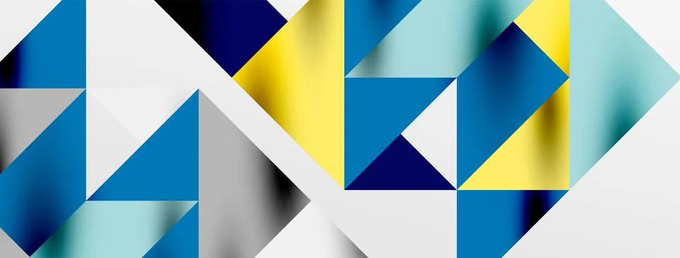 Tech minimal overlapping triangle shapes elements geometric graphic pattern Stock Illustration