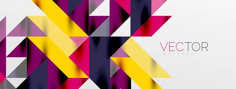 Tech minimal overlapping triangle shapes elements geometric graphic pattern Stock Illustration