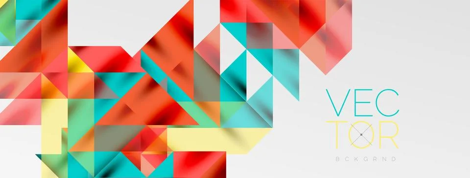 Tech minimal overlapping triangle shapes elements geometric graphic pattern Stock Illustration