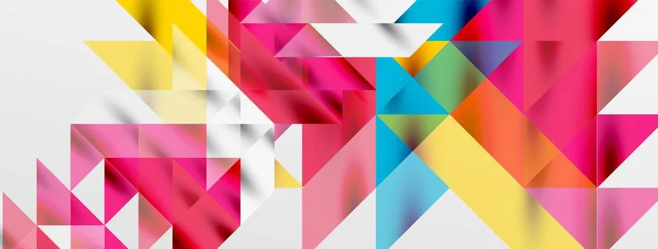 Tech minimal overlapping triangle shapes elements geometric graphic pattern Illustrazione stock