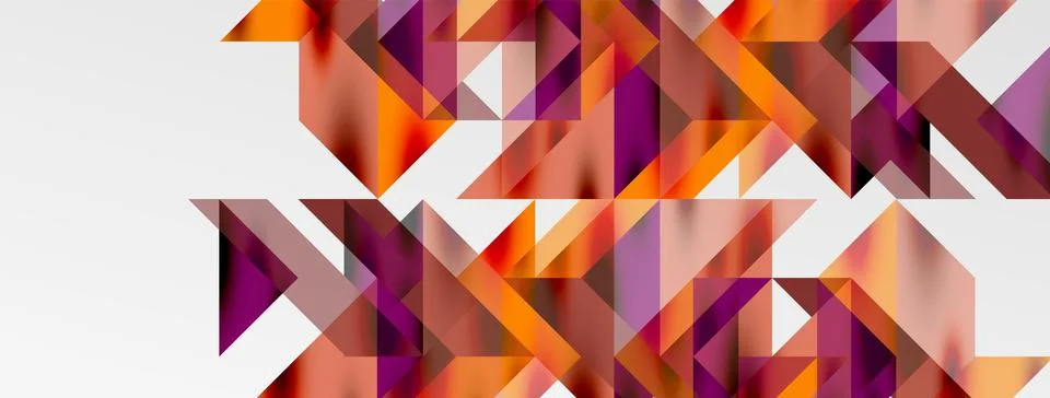 Tech minimal overlapping triangle shapes elements geometric graphic pattern Stock Illustration