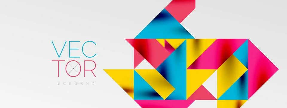 Tech minimal overlapping triangle shapes elements geometric graphic pattern Illustrazione stock