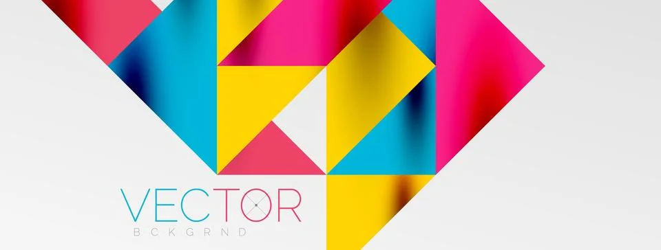 Tech minimal overlapping triangle shapes elements geometric graphic pattern Illustrazione stock