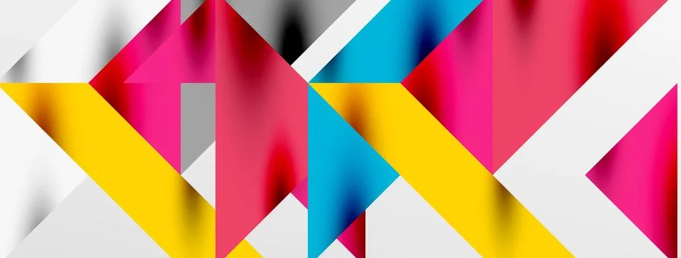 Tech minimal overlapping triangle shapes elements geometric graphic pattern Stock Illustration