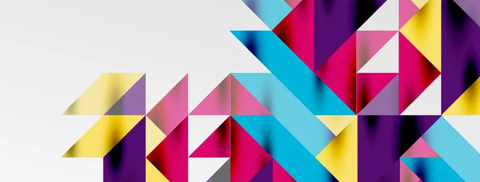 Tech minimal overlapping triangle shapes elements geometric graphic pattern Stock Illustration