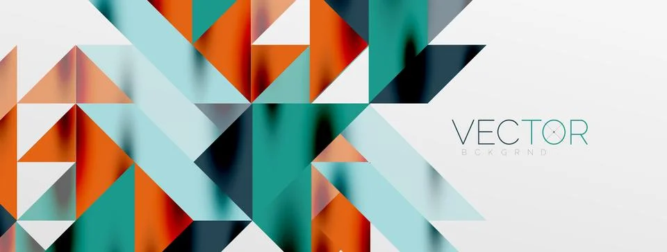 Tech minimal overlapping triangle shapes elements geometric graphic pattern Stockillustratie