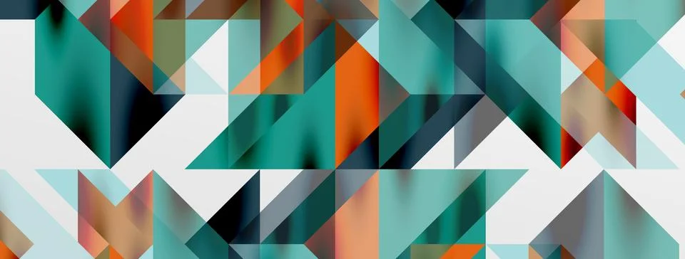 Tech minimal overlapping triangle shapes elements geometric graphic pattern Illustrazione stock