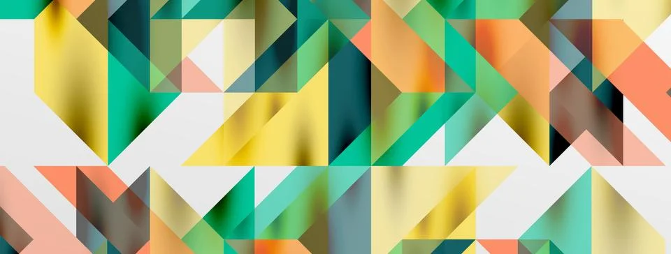 Tech minimal overlapping triangle shapes elements geometric graphic pattern Stock Illustration