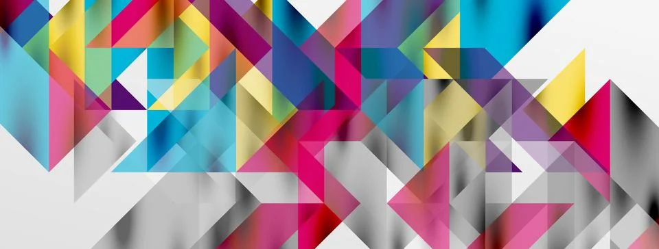 Tech minimal overlapping triangle shapes elements geometric graphic pattern Stock Illustration