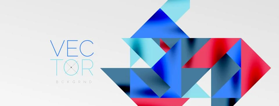 Tech minimal overlapping triangle shapes elements geometric graphic pattern Stockillustratie